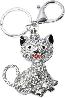 porte-cle chat Argent 808AFB 
