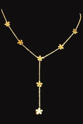 Collier en Y fleur Or