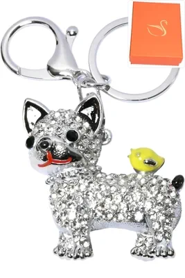 porte-cle chien Argent D90B14 