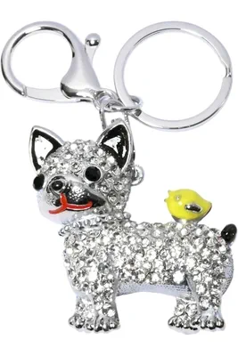 porte-cle chien Argent D90B14 