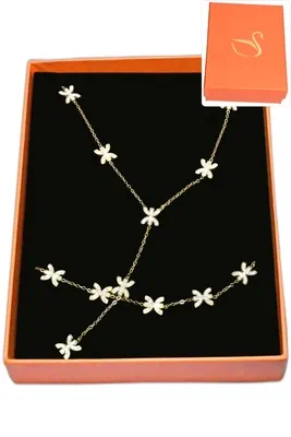 Coffret orange parure bijoux en Y yaz Or
