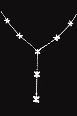 Collier en Y yaz Argent