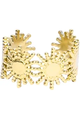 Bague taille réglable soleil Or