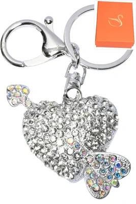 porte-cle coeur Argent EBD254 