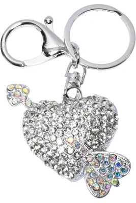 porte-cle coeur Argent EBD254 