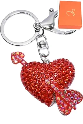porte-cle coeur Argent EBD254 