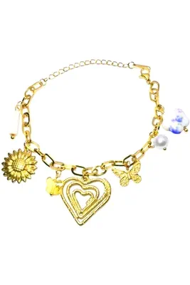 Bracelet breloque coeur Or 35EDEF 