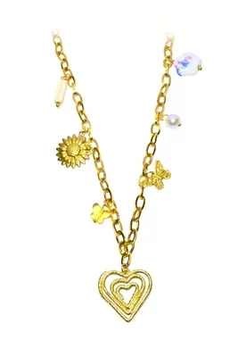 Collier breloque coeur Or 35EDEF 