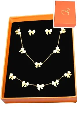 Coffret noeud papillon parure bijoux collection aliex Or 5C1722 