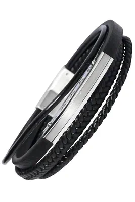 Bracelet homme cuir Argent BEA0B9 