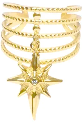 Bague breloque étoile taille réglable Or C1AD38 