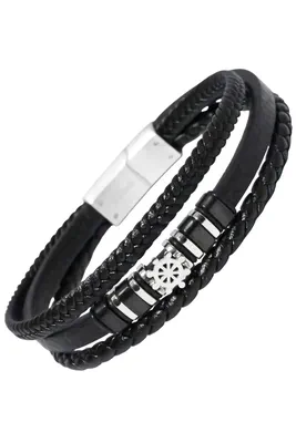 Bracelet homme cuir Argent DCFFA4 