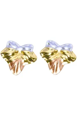 Boucle-d-oreille feuille Or DE302A 