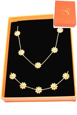 Coffret fleur parure bijoux collection aliex Or E5963B 