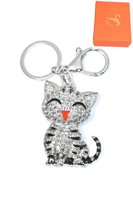 porte-cle Coffret cadeaux chat Argent