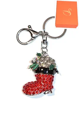 porte-cle Coffret cadeaux botte de noël Argent