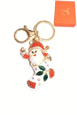 porte-cle Coffret cadeaux papa noël Or