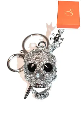 porte-cle Coffret cadeaux tête de mort Argent