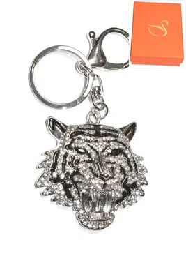 porte-cle Coffret cadeaux tête de tigre Argent