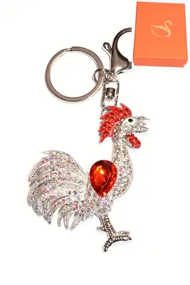 porte-cle Coffret cadeaux coq Argent 5D7222 