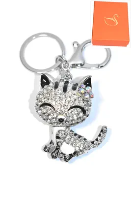 porte-cle Coffret cadeaux chat Argent