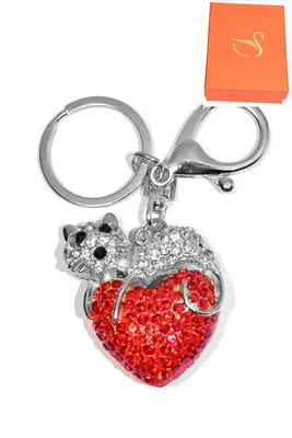 porte-cle Coffret cadeaux chat coeur Argent 634675 