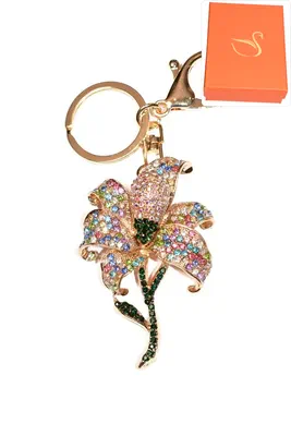 porte-cle Coffret cadeaux fleur Or