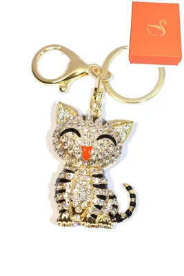 porte-cle Coffret cadeaux chat Or 96BFDF 