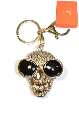 porte-cle Coffret cadeaux tête de mort Or
