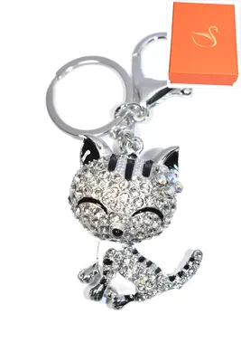porte-cle Coffret cadeaux chat Argent