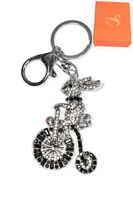 porte-cle Coffret cadeaux lapin vélo Argent