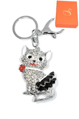 porte-cle Coffret cadeaux chat Argent