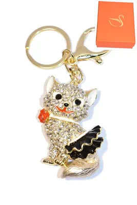 porte-cle Coffret cadeaux chat Or F15C20 