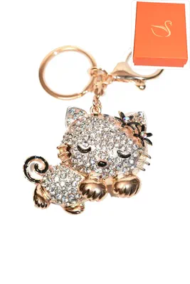 porte-cle Coffret cadeaux chat Or MOP859 