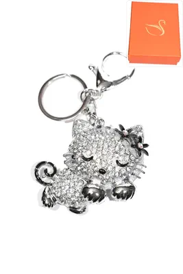porte-cle Coffret cadeaux chat Argent MOP859 