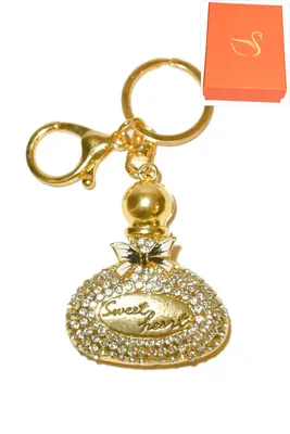 porte-cle Coffret cadeaux flacon de parfum Or