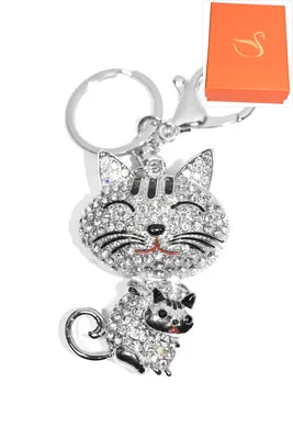 porte-cle Coffret cadeaux chat Argent