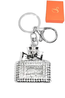 porte-cle Coffret cadeaux flacon de parfum Argent