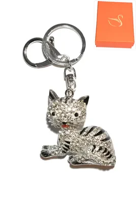 porte-cle Coffret cadeaux chat Argent