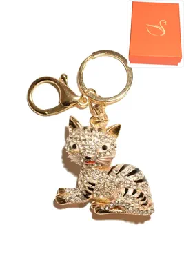 porte-cle Coffret cadeaux chat Or P231B 