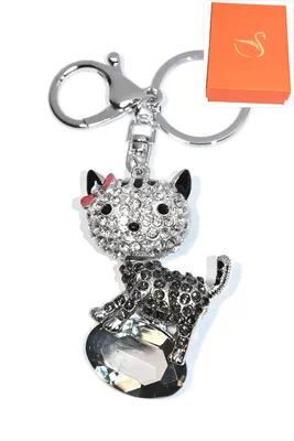 porte-cle Coffret cadeaux chat Argent P2A22 