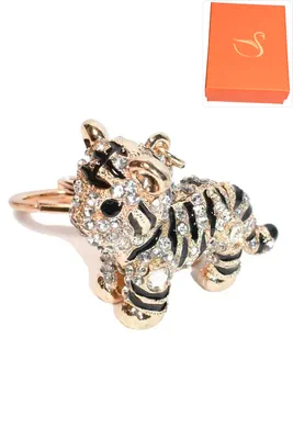 porte-cle Coffret cadeaux tigre Or P2E5A 