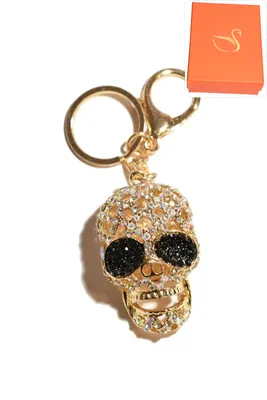 porte-cle Coffret cadeaux tête de mort Or