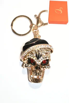 porte-cle Coffret cadeaux tête de mort Or