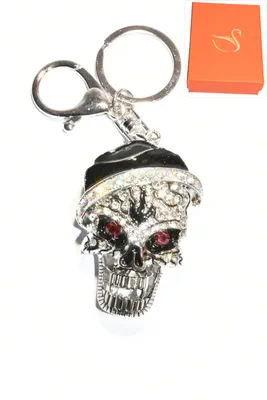 porte-cle Coffret cadeaux tête de mort Argent
