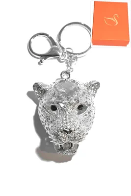 porte-cle Coffret cadeaux tête de félin Argent