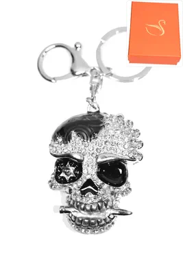 porte-cle Coffret cadeaux tête de mort Argent