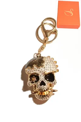 porte-cle Coffret cadeaux tête de mort Or