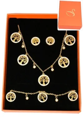 Coffret arbre de la vie parure bijoux collection hervé aliex Or
