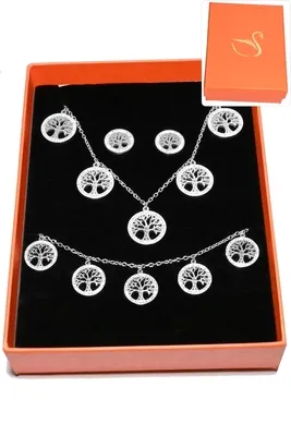 Coffret arbre de la vie parure bijoux collection hervé aliex Argent